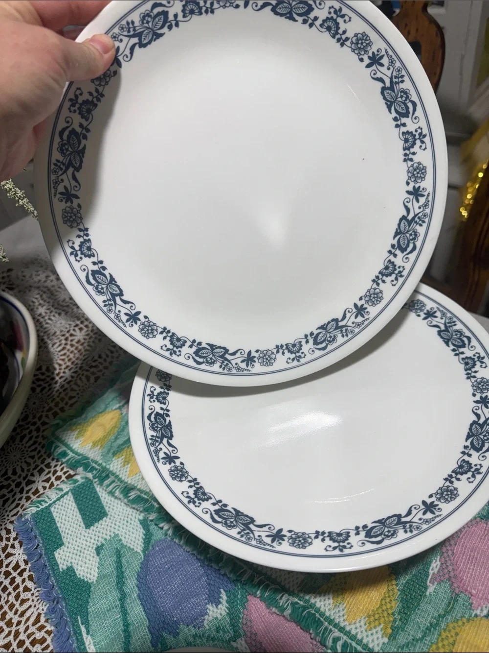 Corelle blue onion Danube plates and bowls set